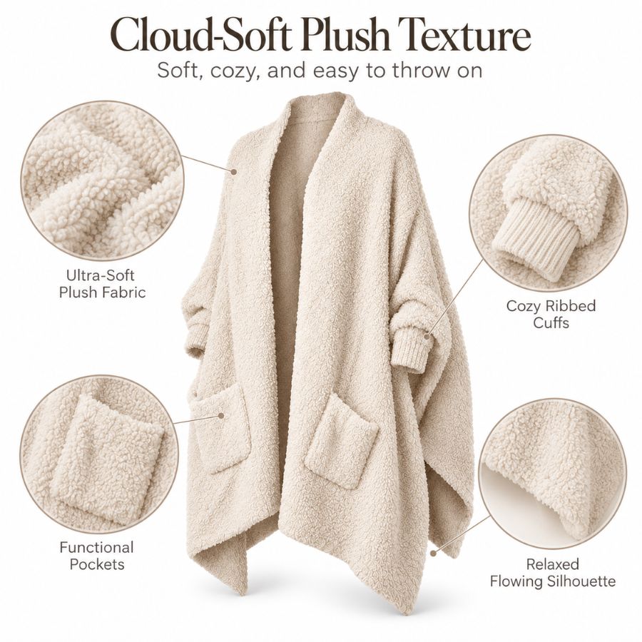 Plush Hooded Wearable Blanket