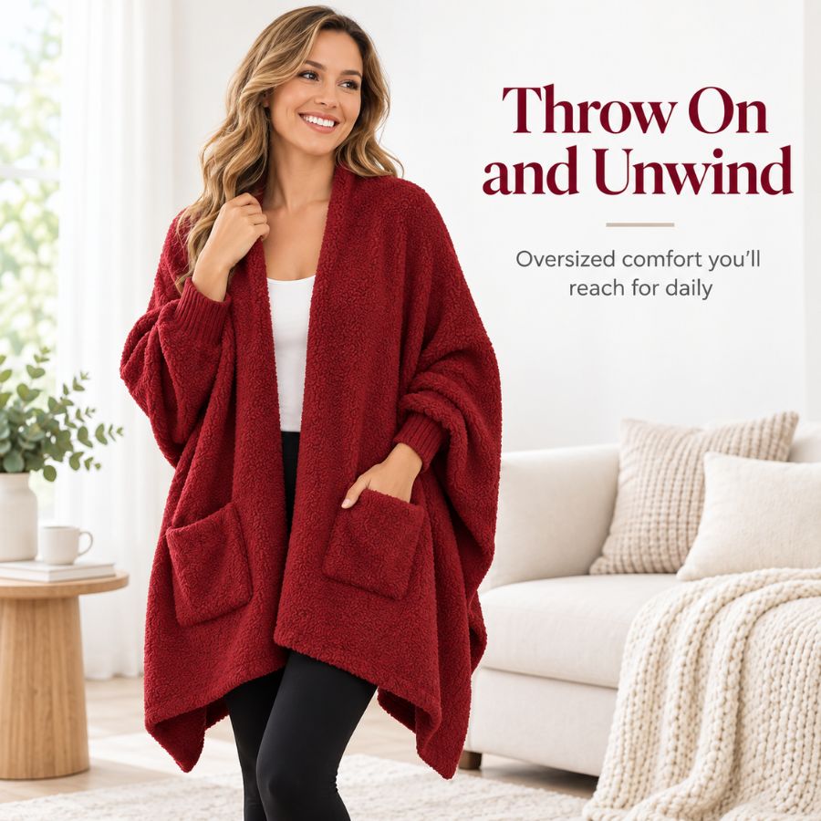 Plush Hooded Wearable Blanket