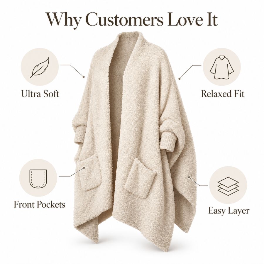 Plush Hooded Wearable Blanket