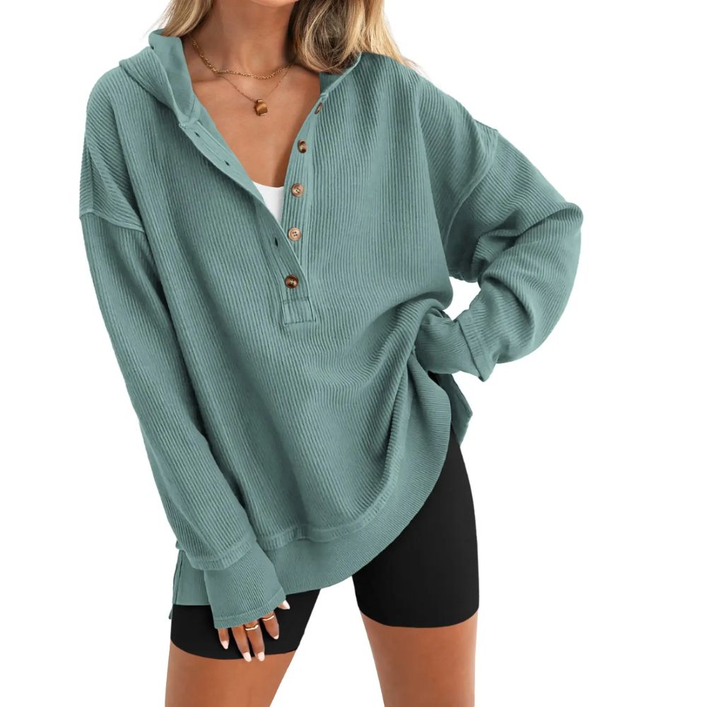 Oversized Button Up Hoodie