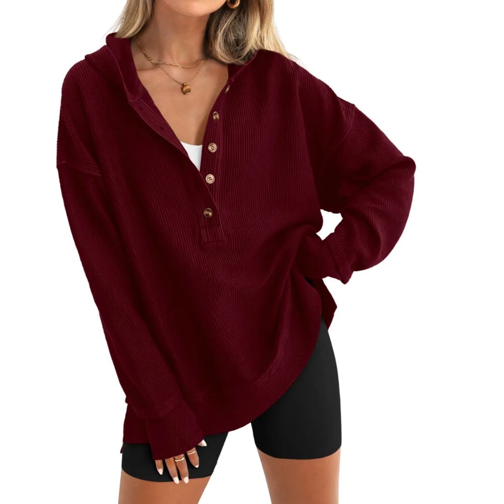 Oversized Button Up Hoodie