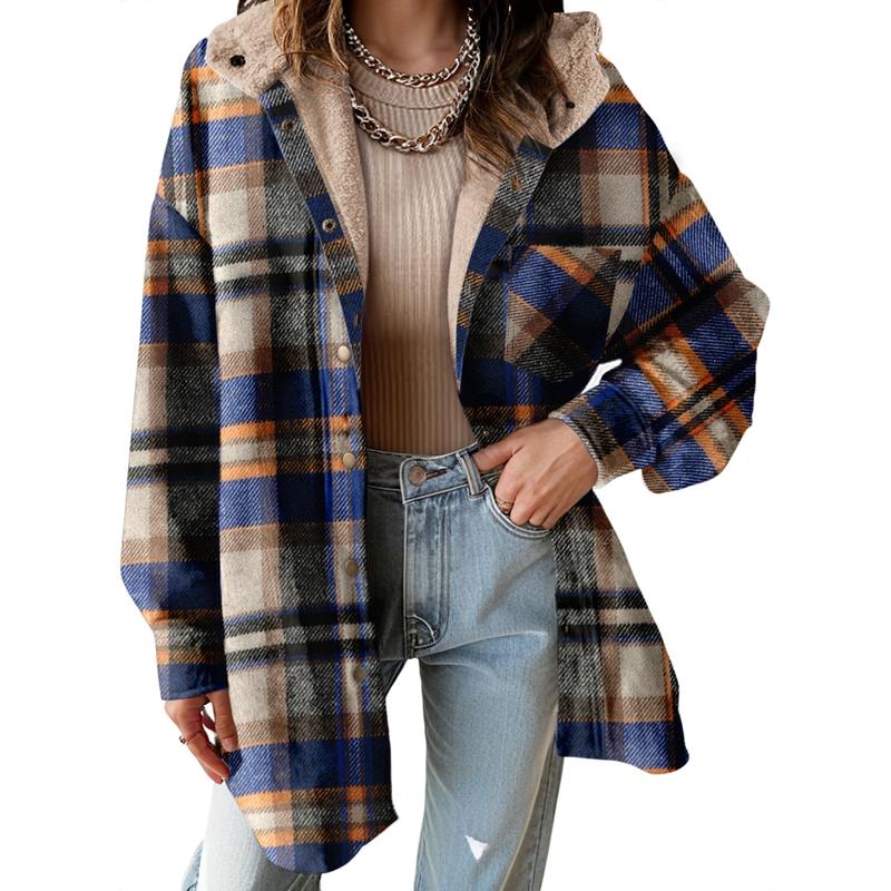 Plaid Hooded Teddy Shacket