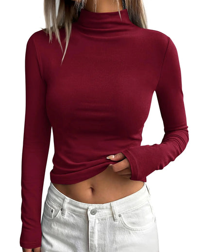Mock Turtleneck Long Sleeve Top