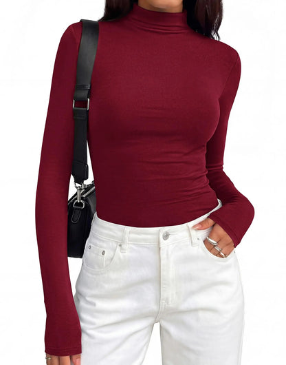 Mock Turtleneck Long Sleeve Top