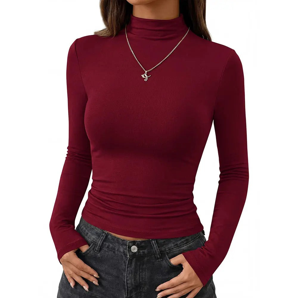 Mock Turtleneck Long Sleeve Top