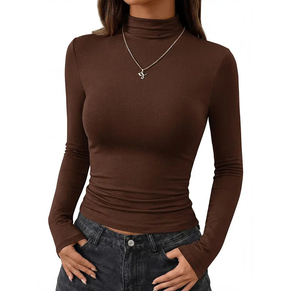 Mock Turtleneck Long Sleeve Top